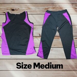 Black and Purple Activewear Set